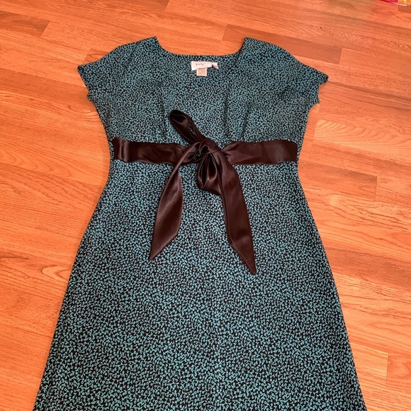 Dresses & Skirts - Vintage Jody California short sleeve tiny floral teal maxi dress. Size 11/12.